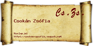 Csokán Zsófia névjegykártya